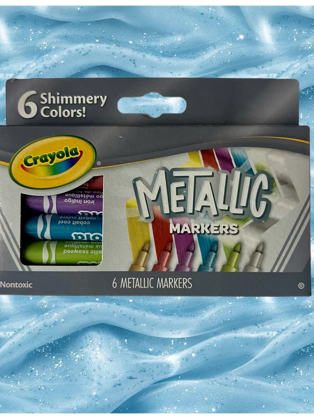 Crayola Metallic Markers - Blue, Green, Purple, Pink, Gold, Silver (6-Pack)